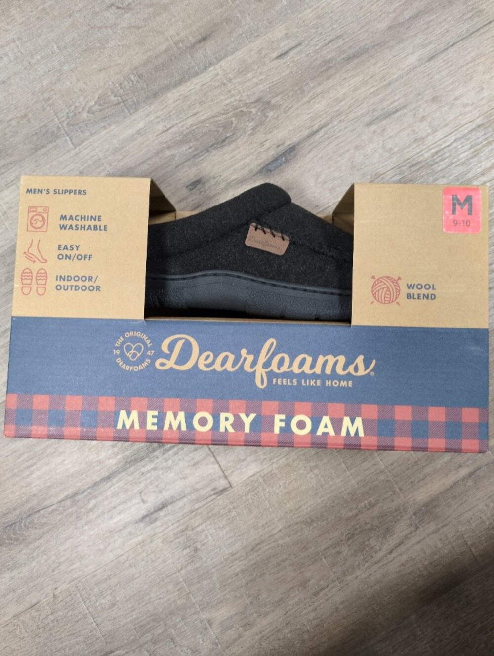 New In Box Mens Dearfoams Slippers Sz M 9-10